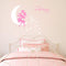 Fairy Wall Decal, I Love You to The Moon and Back, Soft Pink and White, Kids Bedroom Nursery Decor (A19)