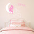 Fairy Wall Decal, I Love You to The Moon and Back, Soft Pink and White, Kids Bedroom Nursery Decor (A19)