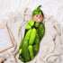 3D Funny Realistic Food Green Pickles Cucumbers Newborn Baby Swaddle Blanket with Beanie Hat