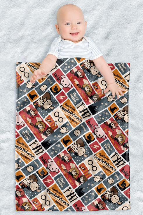 Harry Potter Lightweight Baby Blanket, 30"X40", Cute Chibi Pattern for Infants Girls & Boys