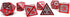 Heroic Dice of Metallic Luster - 7 Piece Metal Polyhedral Dice Collection in Silver with Red Font
