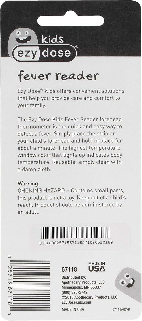 EZY DOSE Kids Thermometer for Fever, Celsius & Fahrenheit, Reusable, Home & Travel, 10 ml