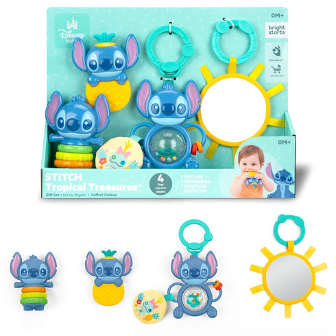 Bright Starts Disney Baby Stitch Tropical Treasures Gift Set with 4 Stitch