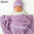 Kryvoxc Set 95% Personalized Baby Blanket with Name, Cotton Customized Swaddle Blanket and Beanie, Receiving Blanket