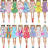 BJDBUS 42 pcs Doll Clothes and Accessories, 10 pcs Fashion Mini Dresses and 32 pcs Shoes, Glasses, Handbag for 11.5