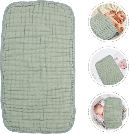 HAMPPLIES 6-Layer Set 2550cm 6pcs Cotton Muslin Burp Cloths and Washcloths for Newborns, Dark Green, Soft Absorbent