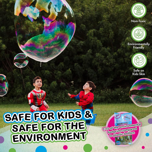 WOWMAZING Giant Bubble Kit: Space - Includes Wand, 2 Big Bubble Concentrate Pouches, Outdoor Toy for Kids