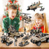 HOSPONY 56-in-1 4-7 6-8 8-12, Army Men Toys for Boys Military Truck/Helicopter/Kayak Boat/Motorcycle/Army Men Action