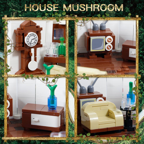 2233PCS Sets,Creative 6+ Bibilock Mushroom House Building Blocks Ideals Treehouse Building Blocks, Best Present
