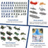 Playset Set 4-12 Army Men - Large Including Army Men Action Figures, Battle Mat, Army and Navy Weapon Gear Accessories