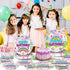 192pcs Set 24 Dollhouse Birthday Party Decorations Plates Napkins Dollhouse Party Supplies Disposable Paper Cups Straws