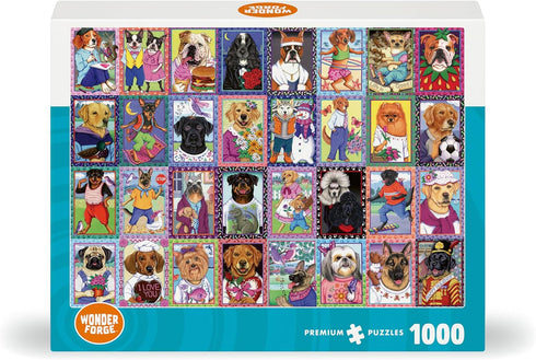 1000 Wonder Forge Dandy Dogs Piece Jigsaw Puzzle for Adults | Unique, Perfectly-Fitting Pieces | Fun, Vibrant Imagery |