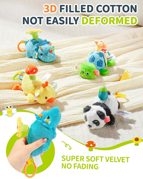 Jollybaby Baby Rattles & Soft Plush Hanging Toy for Stroller Crib car seat and Play Gym, Sensory Developmental Toys
