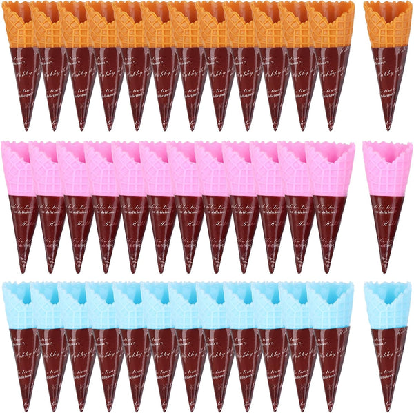 Haiabei 80 Pcs Mini Realistic Artificial Ice Cream Cone Adorable Ice Cream Cone