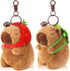 Ditucu 2 Pcs Capybara Plush Keychain Toys, Kawaii Stuffed Animals Dolls Pendant for Backpack Decoration Gift for Kids