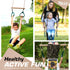 Wooden Trapeze Swing Bar for Kids, 18" Adjustable Height Monkey Bars Rings, Ninja Warrior Obstacle Course Accessories