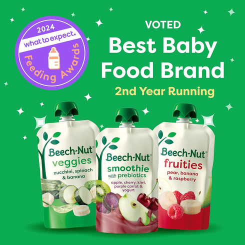 Pack, 3.5 oz (18 Pack) Beech-Nut Baby & Toddler Food Pouches Variety Protein & Fiber/Iron & Zinc/Prebiotic Fiber Fruit