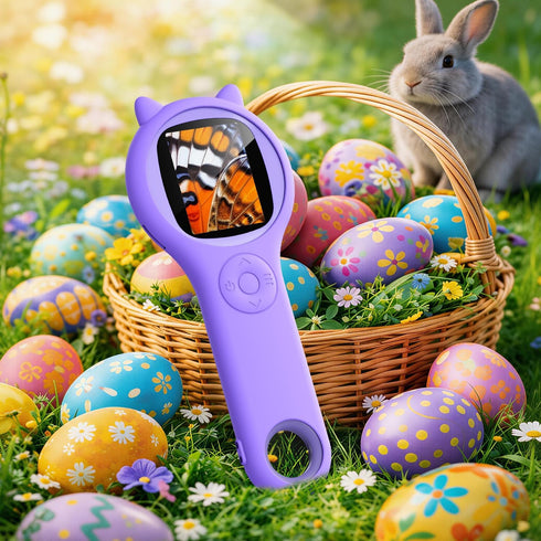 Ashfly Summer 5-8 9-12 Microscope for Kids - Electronic Handheld Magnifying Glass for Children-STEM Outdoor Science Kit