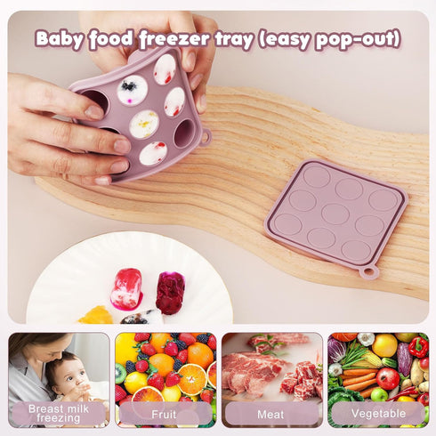 3 Baby Fruit Food Feeder Breastmilk Popsicle Molds, Silicone Food Freezer Tray for Cooling Teething Relief, Baby Food
