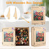 Hummingbird 200 11.2 11.2 Mocfesk Stained Glass Wooden Puzzles, Colorful Bird & Floral Wooden Jigsaw Puzzles for Adults
