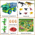 3-5 8 Set TEMI Dinosaur Truck Toys for Kids Years, Tyrannosaurus Transport Car Carrier Truck with Dinosaur Figures