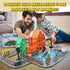 Set Pullback Set 3-5 4-8 5-7,Preschool Magnetic Tiles Road with Car & Magnet Ship,Traffic Themed Magnetic Building