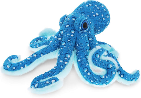 DolliBu Large Octopus Stuffed Animal - Wild Collection Sea Animal Plush Blue