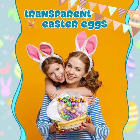 Restroma 12 Inch/ 10 inch/ 8 inch 3/4/ 8/9/ 12 (9 (10 Inch)) Giant Clear Plastic Easter Eggs Fillable Pcs Jumbo