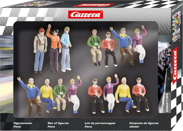 Carrera Race Spectators - Set of 15 Detailed Fans - 1:32 Scale Figures for Realistic Slot Car Track Scenery