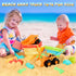 29PCS 2 2 3-10 HUITEM Beach Sand Toys for Kids, Sandbox Toys with Collapsible Bucket Sand, Dump Truck, Dinosaur Molds