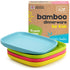 Bamboo Kids Plates, 4 Pack Set, Stackable Bamboo Dinnerware for Kids, Dishwasher Safe