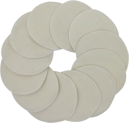 TL Care Nursing Pads Made with Organic Cotton, Soft & Washable, Natural Color, 12 Count