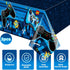 Video Game Rectangular Tablecloth, 3 Pcs Blue PE Plastic Disposable for Boys Gamer Birthday Party