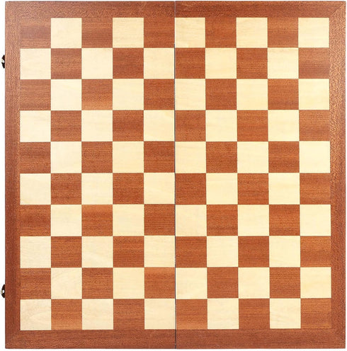 15inch Set, 100 10x10 VAMSLOVE Checkers Folding Wooden Game Square Checkerboard International Checkers Draughts Board