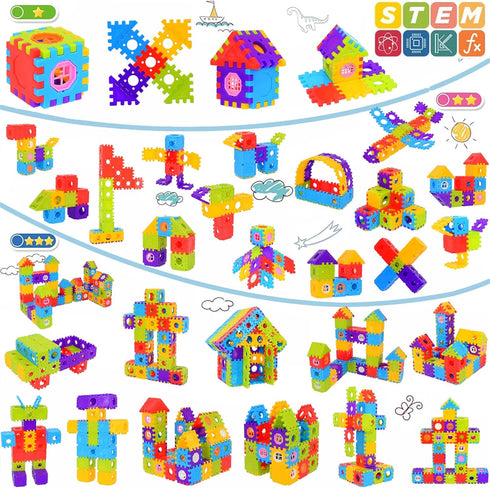 FUBAODA Building Blocks for Toddlers & Kids, 180 Pcs Toy Building Sets, STEM Interlocking Building Toys