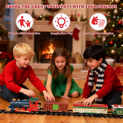 Set Set Set 3 4 5 6 7 8+ Train - Train Toys for Boys with Smokes, Lights and Sound, Toy Train for Under Christmas Tree