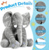 Giant Stuffed Elephant Plush Toy - Huge Soft Gray Elephant Doll for Kids, Girlfriend, Home Decor (15.7 Inch)