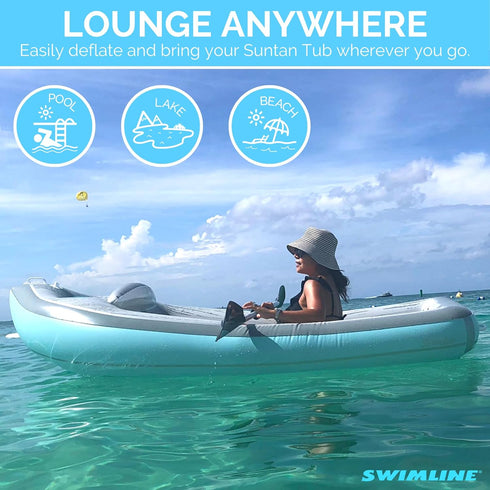 SWIMLINE Swimming Inflatable Pool Float Lounger Raft Mattress, Fun Mat, Classic Cruiser, Blue