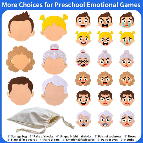 116 6 3+ Craftstory Pcs Feeling & Emotions Busy Board Sensory Toys for Toddlers - Family Face Boards
