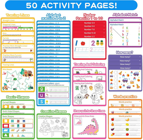 YySiRui 3+, 3+, 3+ Preschool Learning Activities, Tracing Books for Kids Ages Toddler Handwriting Practice, Letter