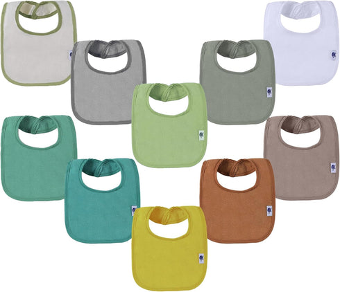 Waterproof Cotton Drool Bibs for Girls and Boys - Unisex Infant Feeding Bibs
