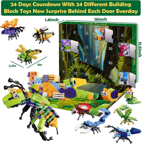 2025 24 Countdown 12 1 Christmas Advent Calendar with Building Blocks for Kids, Days Christmas Calendars In Building