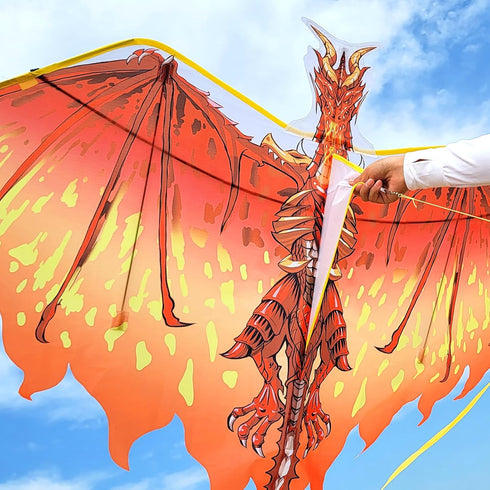 Mint's Colorful Life Dragon Kite for Kids & Adults, Best Beach Kites for Beginners, Easy to Fly, 300ft Kite String