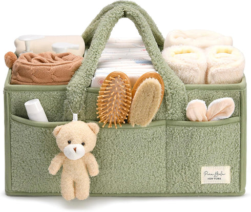 PeraBella Diaper Caddy Organizer for Changing Table, Storage Basket for Wipes, Gift