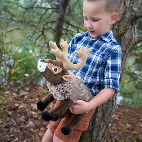 12 inches The Petting Zoo Reindeer Stuffed Animal Plushie, Gifts for Kids, Wild Onez Zoo Animals, Zoologee Reindeer