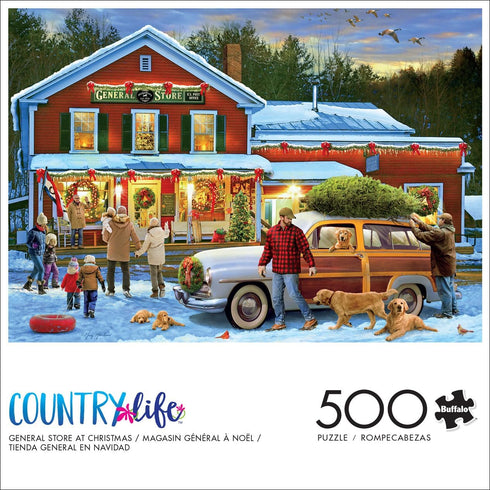 Buffalo Games Greg Giordano General Store at Christmas: 500 Piece Jigsaw Puzzle for Adults, Perfect for Game Nights