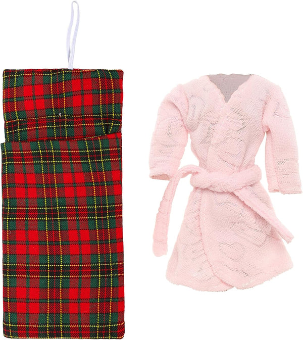 BARWA Doll Christmas Accessory, Plaid Sleeping Bag Pajamas for 11.5 inch Doll, Xmas Gift
