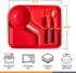 Dinneractive 3PC Dining Set for Kids - Red Firefighter Dinnerware - Fire Truck Utensils - Toddler Plates - Baby Dishes