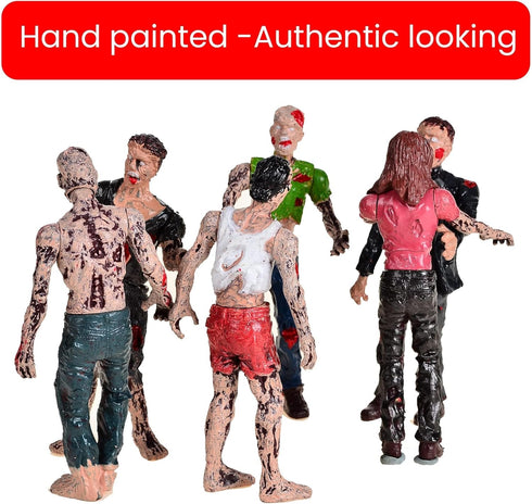 Package 4 Inches Pack 6 BOHS Zombie Action Figures Gift - Scary Toys for Boys and Girls -