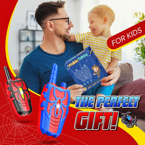 Spider Walkie Talkies for Kids - 2 Pack Outdoor Hiking Toy for Ages 3-12, Birthday Gift for Boys 5-7 Years Old